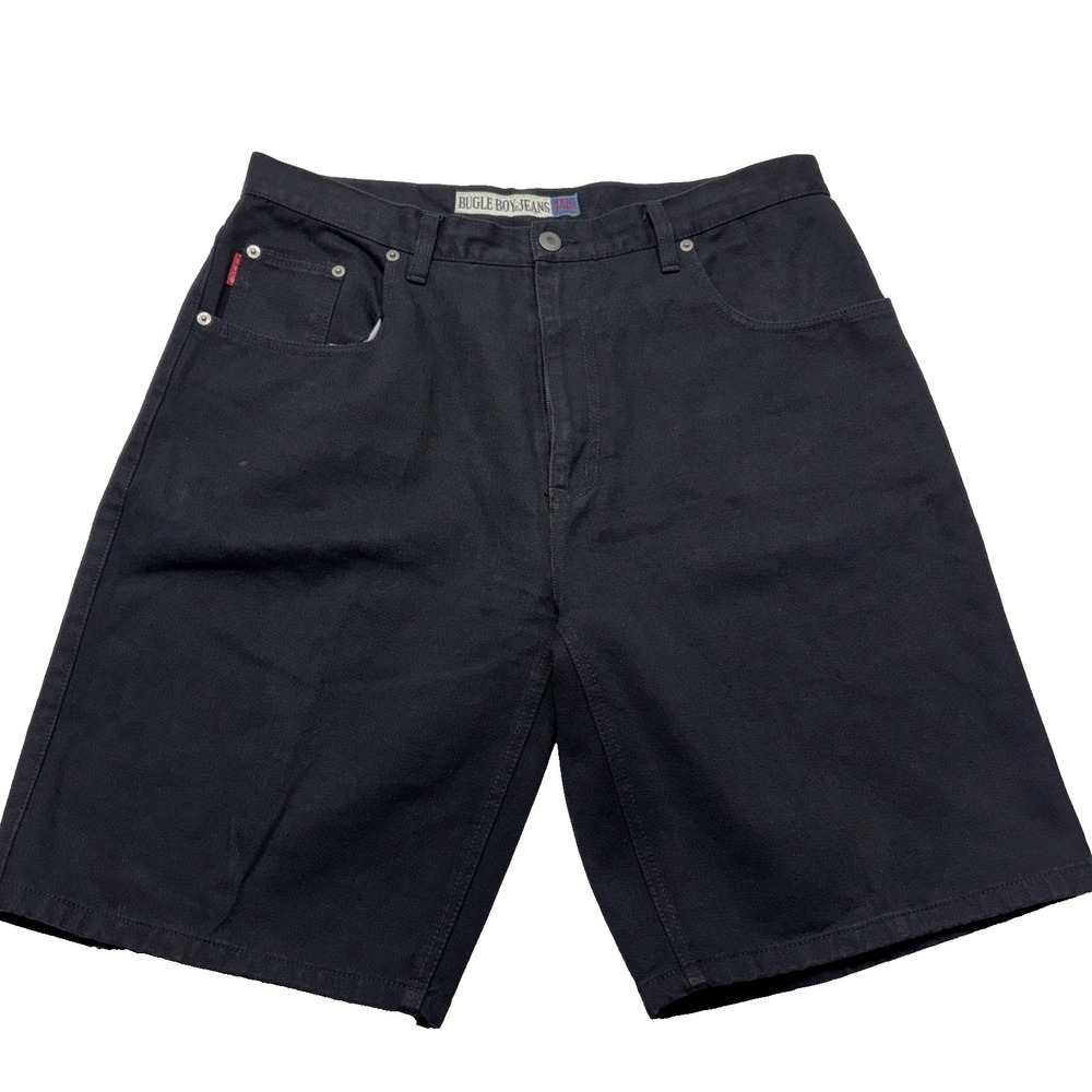 Bugle Boy Mens Black Denim Shorts Size 36 Casual Style‎ 750 Label